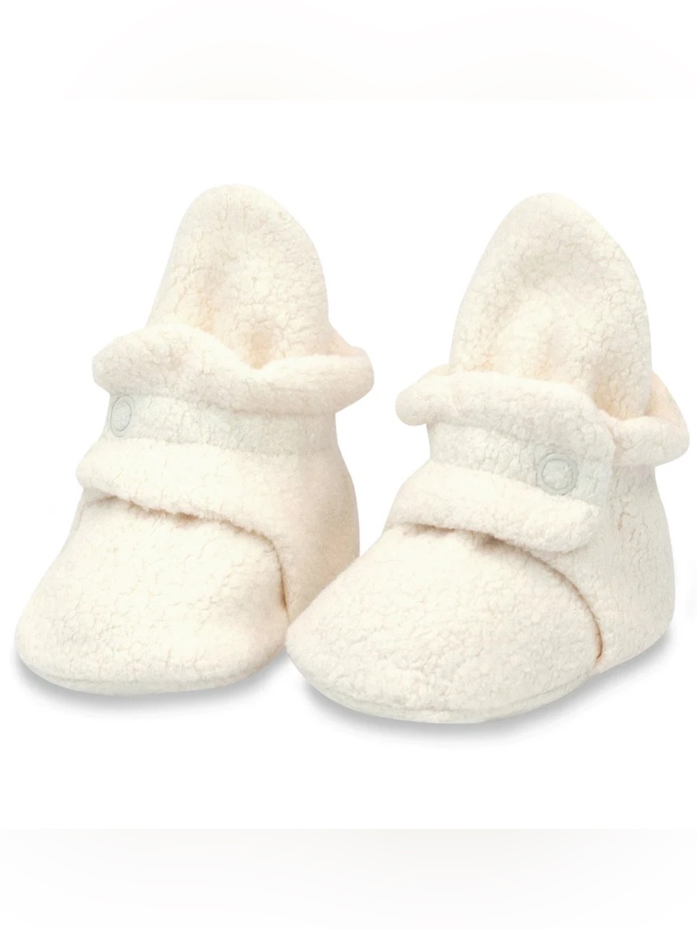 Zutano Cozie Fleece Snap Booties Cream Ivory Stay-On Baby 3M